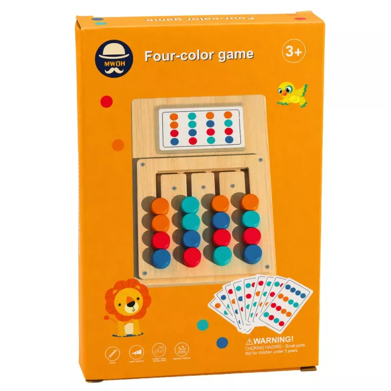LEAN TOYS Holz-Logikspiel Farbzuordnung Puzzlekarten mit Mustern 12 Stk.