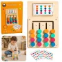 LEAN TOYS Holz-Logikspiel Farbzuordnung Puzzlekarten mit Mustern 12 Stk.