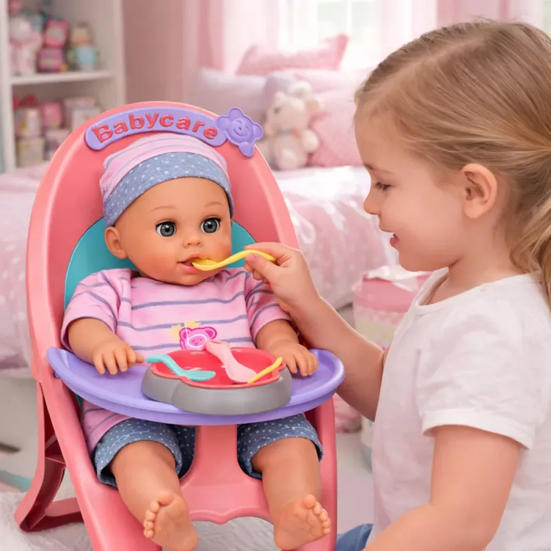 LEAN TOYS Baby Doll Peeing, Babbles, Cries, Speaks 12 Sounds, Accessories, Chair