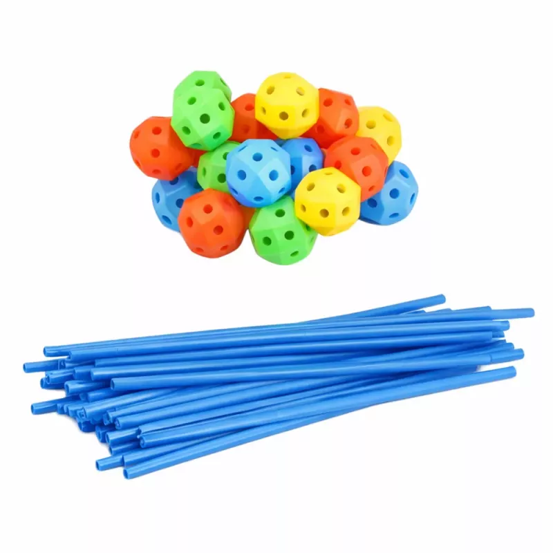 LEAN TOYS Kreatives Baurohr-Set für räumliches Bauen, 340 Teile
