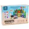 LEAN TOYS Set magnetischer Bausteine 3D-Fenster farbige Paneele 56 Stk.