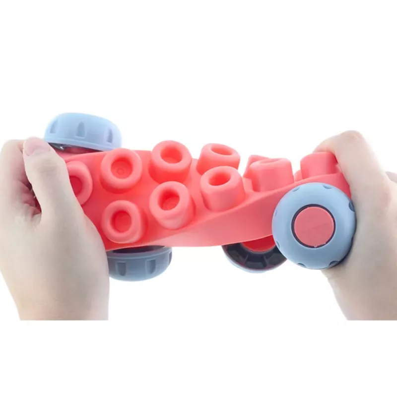 LEAN TOYS Weiche sensorische Silikon-Bausteine bunt 80 Stk.