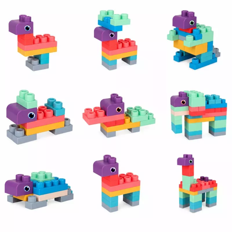 LEAN TOYS Weiche sensorische Bausteine im Beutel für Kinder, bunt, 30 Stk.