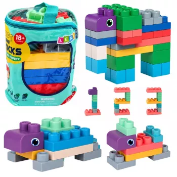 LEAN TOYS Weiche sensorische Bausteine im Beutel für Kinder, bunt, 30 Stk.