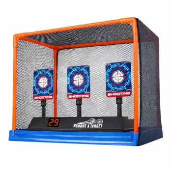 LEAN TOYS Elektronisches Schießziel mit digitalem LCD-Zähler und beweglichen Zielscheiben