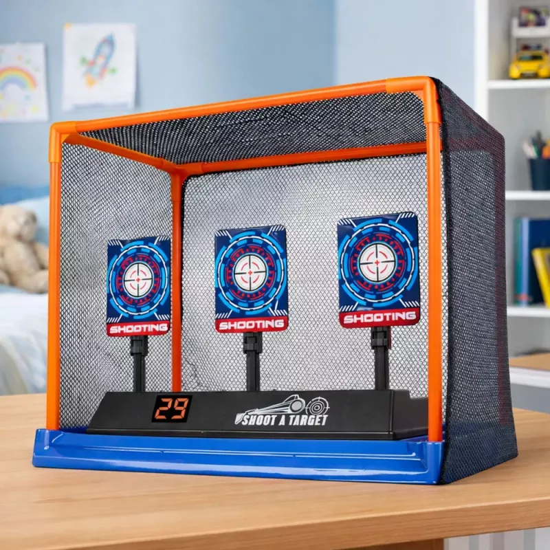 LEAN TOYS Elektronisches Schießziel mit digitalem LCD-Zähler und beweglichen Zielscheiben