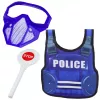 LEAN TOYS Polizei-Set Weste Gewehr Maske Walkie-Talkie Zubehör