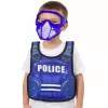 LEAN TOYS Polizei-Set Weste Gewehr Maske Walkie-Talkie Zubehör