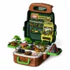 LEAN TOYS Set Dinosaurier im Rucksack, Koffer, Figuren, Lernkarten, Zubehör, 30 Teile