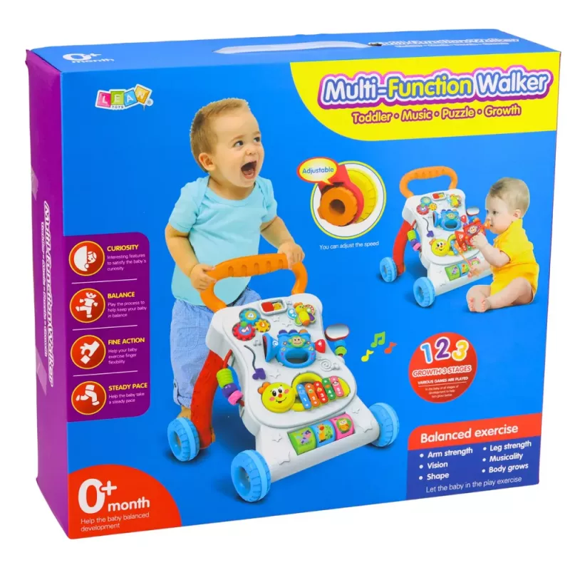 LEAN TOYS Lauflernwagen mit interaktivem Musikpanel 3in1 Sounds