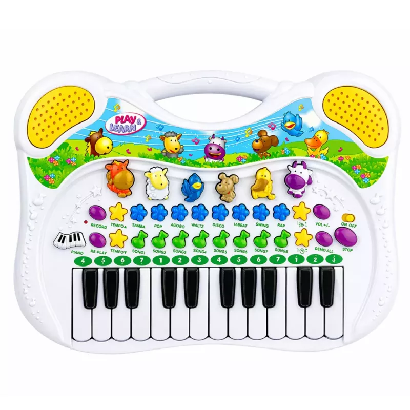 LEAN TOYS Interaktives Lernklavier für Kinder mit Tiergeräuschen und Melodien