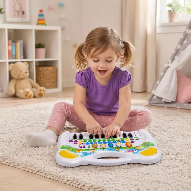 LEAN TOYS Interaktives Lernklavier für Kinder mit Tiergeräuschen und Melodien