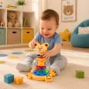 LEAN TOYS Interaktiver Tiger-Katzen-Kreisel mit Kugeln für Babys