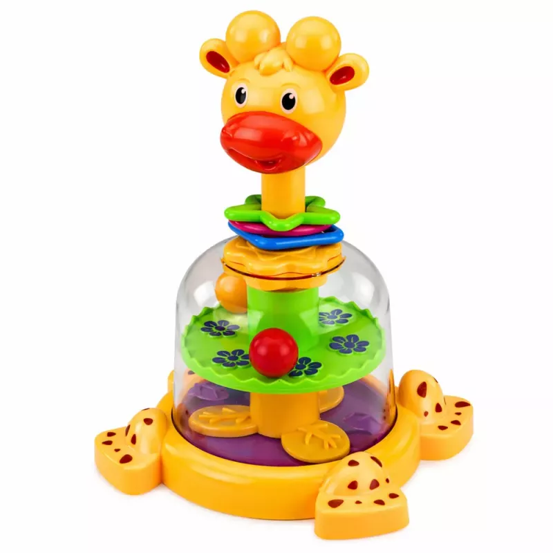 LEAN TOYS Interaktiver Giraffen-Kreisel mit Spinnbällen für Babys