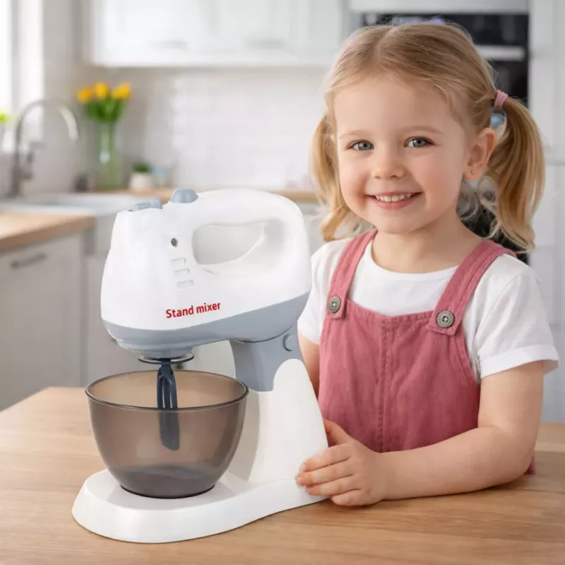 LEAN TOYS Kinder-Küchenroboter mit Ständer und Schüssel, Licht und Sound
