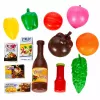 LEAN TOYS Großer Einkaufswagen für Kinder, Lebensmittel, Pink, 52 cm, 46 Teile