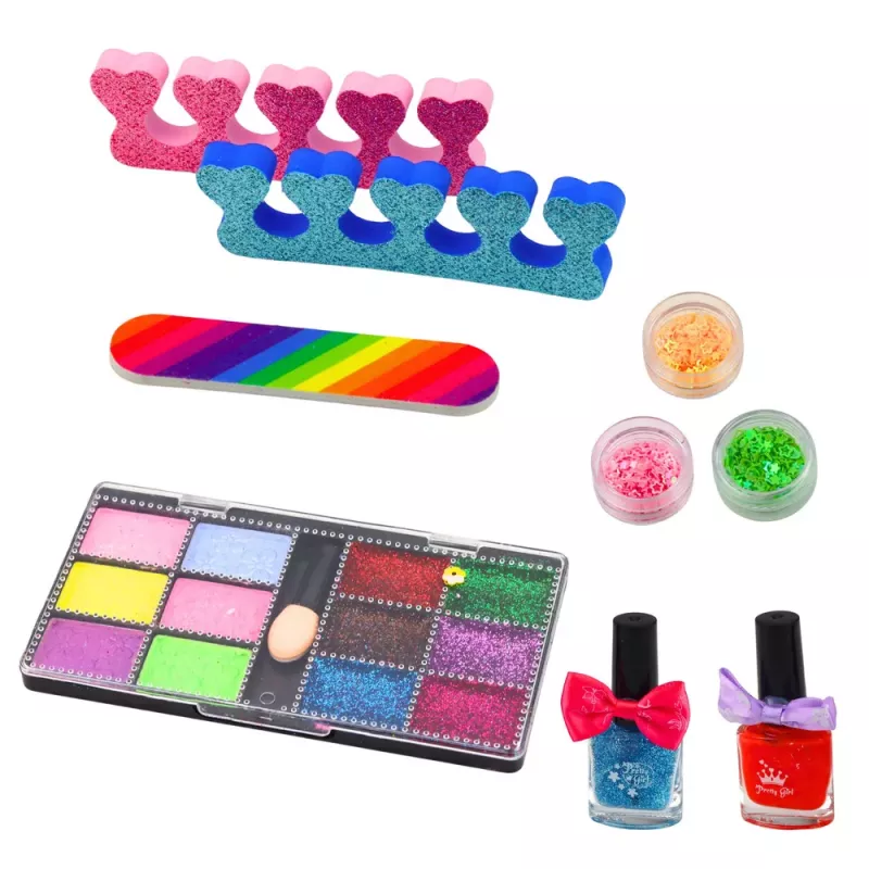 LEAN TOYS Nagel-Make-up Beauty-Set mit verstellbarer Tasche, Zubehör, 20 Teile