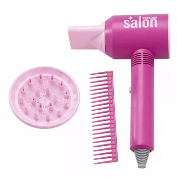 LEAN TOYS Kinder-Friseursalon-Set - Spielzeug-Haartrockner, Spiegel, Kamm & Accessoires - Rollenspiel-Schönheitsset für Kinder ab 3 Jahren