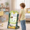LEAN TOYS Doppelseitige magnetische Kreidetafel, Whiteboard, Grün, 52 Teile