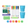 LEAN TOYS Doppelseitige magnetische Whiteboard-Tafel mit Magneten und Kreide, 48 Teile