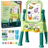 LEAN TOYS Doppelseitige magnetische Whiteboard-Tafel mit Magneten und Kreide, 48 Teile