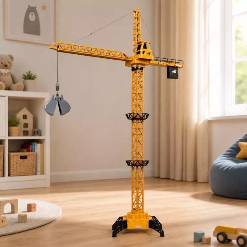 LEAN TOYS Fernbedienung Baukran RC Kabelgebunden 360° Drehung 71 cm