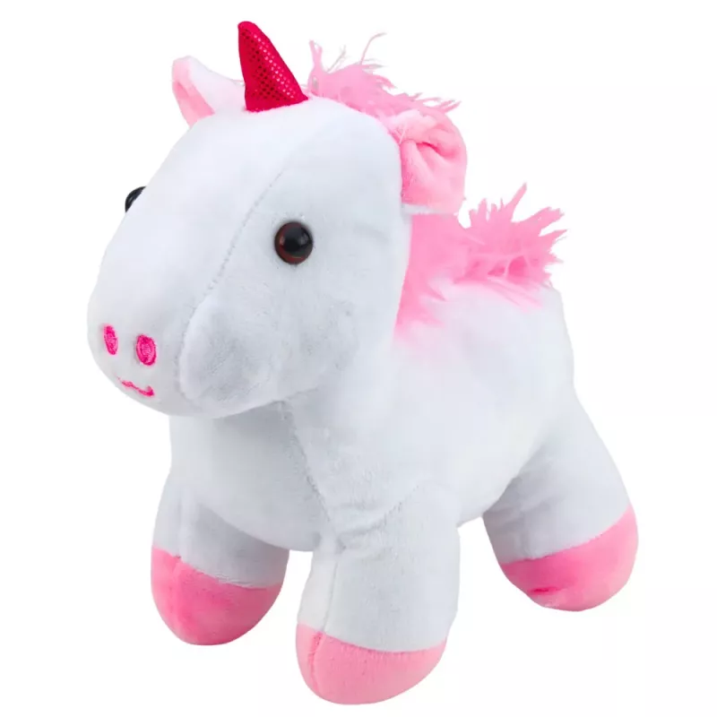LEAN TOYS Plüschtier Einhorn im Beutel, Weiß, 25 cm