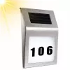 LEAN Solar LED Wandleuchte mit Hausnummernbeleuchtung Edelstahl