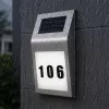 LEAN Solar LED Wandleuchte mit Hausnummernbeleuchtung Edelstahl