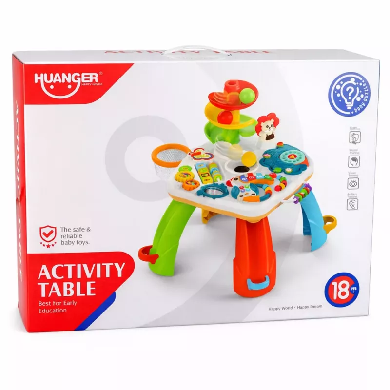 LEAN TOYS Lerntisch Interaktives Klavier Rutsche für Bälle Bewegliches El.