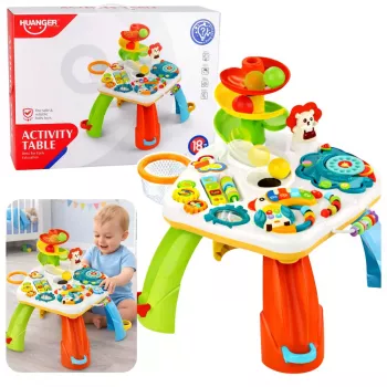 LEAN TOYS Lerntisch Interaktives Klavier Rutsche für Bälle Bewegliches El.