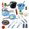 LEAN TOYS Küchenutensilien-Set Töpfe Pfanne Kessel Zubehör Blau 32-teilig
