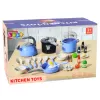 LEAN TOYS Küchenutensilien-Set Töpfe Pfanne Kessel Zubehör Blau 32-teilig