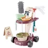 LEAN TOYS Kinder-Reinigungsset mit Wagen, Mopp, Eimer, Staubsauger, 26-teilig