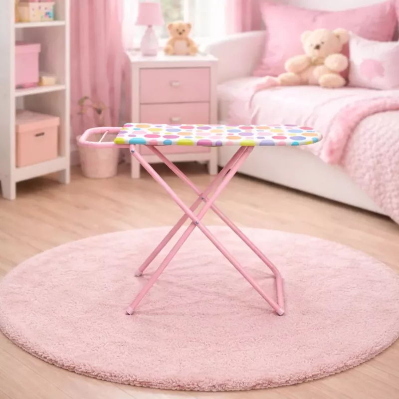 LEAN TOYS Klappbares Metall-Bügelbrett-Spielzeug für Kinder Dots 61 cm