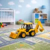 LEAN TOYS Baumaschinen Bagger Lader Bulldozer mit Antrieb, Lichtern, Geräuschen - Gelb