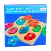 LEAN TOYS Holzpuzzle Dinosaurier in Eiern Pädagogisches Memory-Spiel