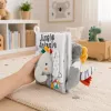 LEAN TOYS Soft Sensory Book mit raschelndem und quietschendem Elefanten, Grau