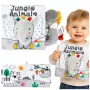 LEAN TOYS Soft Sensory Book mit raschelndem und quietschendem Elefanten, Grau