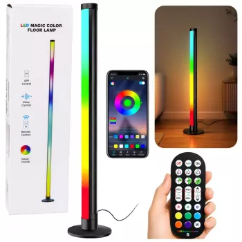 LEAN RGB LED Ecken-Stehleuchte mit Musikmodus, Fernbedienung, App, 90cm