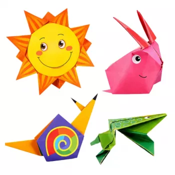 LEAN Origami-Set mit farbigem Papier und Anleitungsheft, 100 Blatt