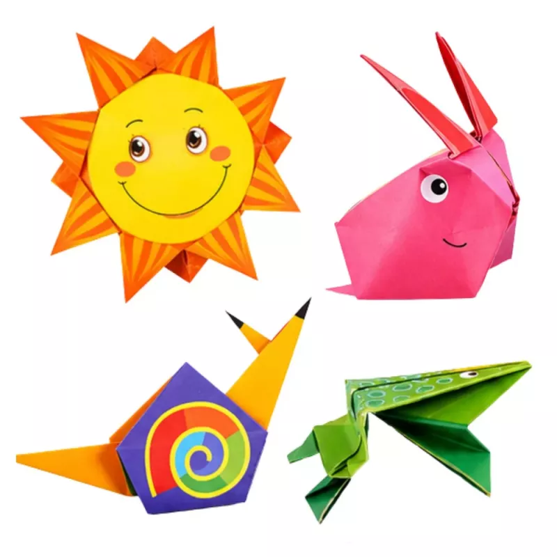 LEAN Origami-Set mit farbigem Papier und Anleitungsheft, 100 Blatt
