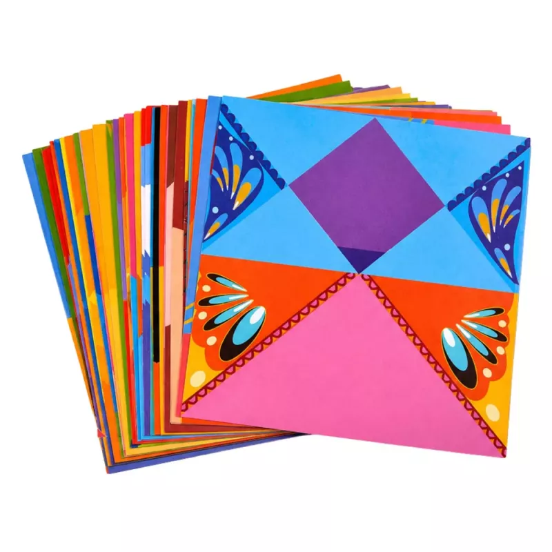 LEAN Origami-Set mit farbigem Papier und Anleitungsheft, 100 Blatt