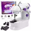 LEAN Mini-Nähmaschine mit LED-Licht, tragbar, 2 Modi, Zubehör, Fußpedal