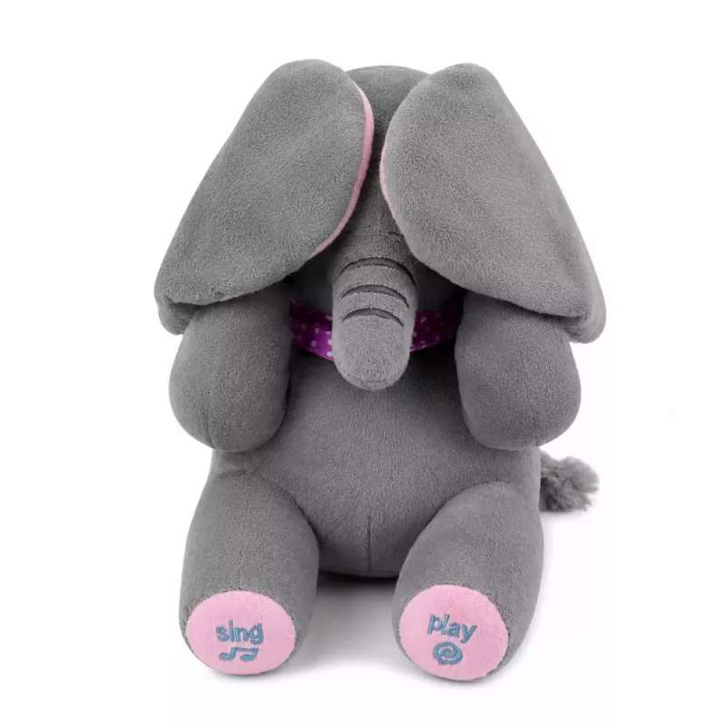 LEAN TOYS Plüsch-Elefant interaktiv bewegt Ohren spielt Melodien Kuckuck-Spiel