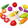 LEAN TOYS Holz-Obst-Gemüse-Schneidebrett-Sicherheitsmesser-Eimer-Set 13-teilig
