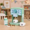 LEAN TOYS Holz-Kaffeemaschinen-Set mit Tassen, Milch und Zubehör für Kinder