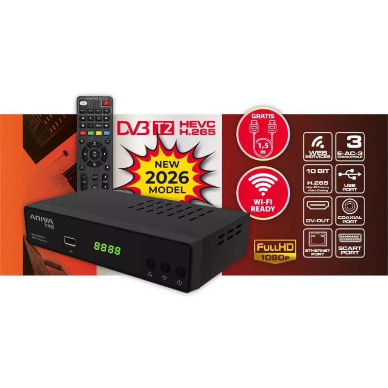 Ferguson Ariva T45 DVB-T2 HD Digital TV Receiver mit USB PVR