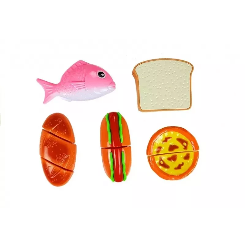 LEAN TOYS Hot-Dog-Set zum Schneiden von Zutaten in einem Korb