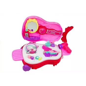 LEAN TOYS Tragbarer Schminktisch im Geigenkoffer-Design mit Spiegel - Schwarzer Kunstleder-Vanity-Case